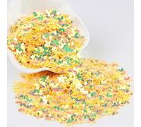 KFGISD, Sequins, Sequin White Color 10mm Cup Five Finger Flower Sequins Paillettes Sewing Wedding Craft Women Garments,Sequins(Yellow Gold)