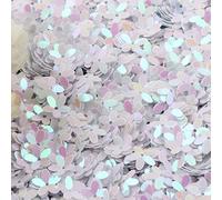 KFGISD, Sequins, Sequin White Color 10mm Cup Five Finger Flower Sequins Paillettes Sewing Wedding Craft Women Garments,Sequins(Ab White)