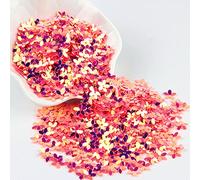 KFGISD, Sequins, Sequin White Color 10mm Cup Five Finger Flower Sequins Paillettes Sewing Wedding Craft Women Garments,Sequins(Watemel Gold)