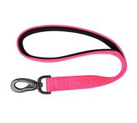 KFGISD, Short Dog Leads Strong Pink Short Dog Leash Nylon Walking Training Leashes Padded Short Dog Lead Belt,Dog Traction Leash