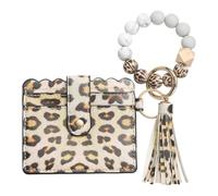 KFGISD, Slim PU Leather Wallet for Women, Compact and Lightweight Design for Daily Use, Red Leopard ，Beaded Wallets