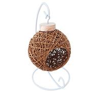 KFGISD, Small Animal Hammock Hamster Hanging Cradle Bird Cage House Rattan Hammock Sleep Bed Hide Play Toys Blue,Birdhouse(Brown)
