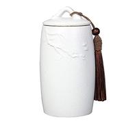 KFGISD, Small Urns for Ashes Adult, Mini Funeral Cremation Pet Urn, Small Hand Ceramics Keepsake Urns for Pet/Dog/Cat Ashes,Pet Urns(White,Pine)