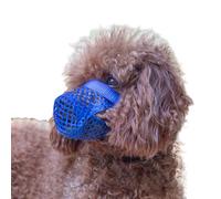 KFGISD, Soft Muzzle For Dogs Medium,Soft Mesh Dog Muzzle,Breathable,Adjustable,Allows Panting,Large Breathing Hole,Elastic Buckle,Dog Muzzle Cover(Blue,S)