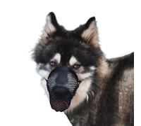 KFGISD, Soft Muzzle For Dogs Medium,Soft Mesh Dog Muzzle,Breathable,Adjustable,Allows Panting,Large Breathing Hole,Elastic Buckle,Dog Muzzle Cover(Black,M)