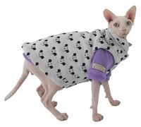 KFGISD, Sphynx Cat Clothes Warm Coat s Cat Pajamas Cotton Pet Grey Vest for Devon Rex Cornish Two Piece Set ，Cat Clothing(Yellow,XXLarge)