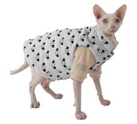 KFGISD, Sphynx Cat Clothes Warm Coat s Cat Pajamas Cotton Pet Grey Vest for Devon Rex Cornish Two Piece Set ，Cat Clothing(Yellow,Medium)