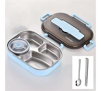 KFGISD, Stainless Steel Lunch Box, Bento Box, Soup Bowl with Spoon and Chopsticks, Lunch Container, Food S,Lunch Boxes,Lunch Boxes(Blue)