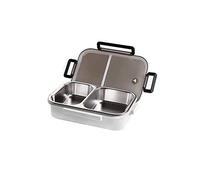 KFGISD, Stainless Steel Lunch Container 2 Section Portable Metal Kitchen Bento Box Free Lunch Box for Offi,Lunch Boxes,Lunch Boxes(White)