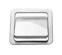 KFGISD, Stainless Steel Square Bin Lid, Can Flush Auto Flap Trash, Grommet Kitchen Trash, Can Trash Cover,in Balance Swing Flap Garbage Lid for Kitchen Counte,Built-in Countertop Flip-Top