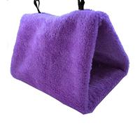 KFGISD, Triangle Shape Cage House Hanging Nest Bed Hammock Warm Pet Plush Foldable Hanging Safety Supplies Pink L,Birdhouse(Purple,L)