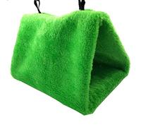 KFGISD, Triangle Shape Cage House Hanging Nest Bed Hammock Warm Pet Plush Foldable Hanging Safety Supplies Pink L,Birdhouse(Green,M)