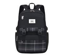 KFGISD, Vintage Laptop Backpack for Womens,Check Pattern Slim School Bags With Multifunction for College Students Bookbag,Canvas bags