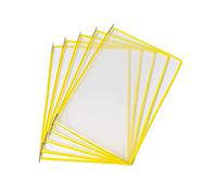 KFGISD , Wall Mounted File Holder,Hanging Wall File Organizer,Display Panel System Table Wall, A4 Price List Holder 10 Display Panels, Sheet Holder, Orange ,Folders(Panels B A4 Letter)