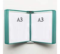 KFGISD, Wall Mounted File Holder,Hanging Wall File Organizer,Wall Mounted A3 Poster Flip Book Display,Wall-Mounted Loose-Leaf Transparent Page Display Stand 45×33×10CM,Folders(D)