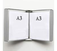 KFGISD, Wall Mounted File Holder,Hanging Wall File Organizer,Wall Mounted A3 Poster Flip Book Display,Wall-Mounted Loose-Leaf Transparent Page Display Stand 45×33×10CM,Folders(E)