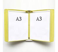 KFGISD, Wall Mounted File Holder,Hanging Wall File Organizer,Wall Mounted A3 Poster Flip Book Display,Wall-Mounted Loose-Leaf Transparent Page Display Stand 45×33×10CM,Folders(H)