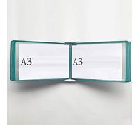 KFGISD, Wall Mounted File Holder,Hanging Wall File Organizer,Wall Mounted A3 Poster Flip Book Display,Wall-Mounted Loose-Leaf Transparent Page Display Stand 45×33×10CM,Folders(Q)