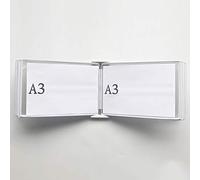 KFGISD, Wall Mounted File Holder,Hanging Wall File Organizer,Wall Mounted A3 Poster Flip Book Display,Wall-Mounted Loose-Leaf Transparent Page Display Stand 45×33×10CM,Folders(M)