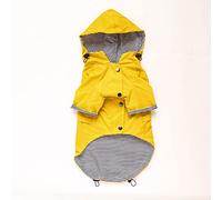 KFGISD, Waterproof Pet Dog Coat for Small Medium Large Dogs Windproof Jacket Dog Raincoat Dog Sport Hoodies Pet Clothes,Rain Coat for Dogs(Yellow,5XL)