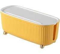 KFGISD, Wire Box Sturdy Cable Storage Box with Lid Keep Tidy Ultra-large Socket Plug Board Organizer Box ,Cable Storage Box(Yellow)