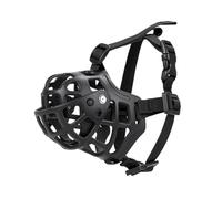 KFGISD, With Extra Soft Padding,Comfort Fit Dog Muzzles,With Strong Plastic Muzzle Basket,Prevent Eating Biting Chewing,Dog Muzzle Cover(Black,S)