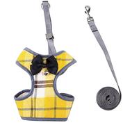 KFGISD, With Lead Plaid Bow Vest Dog Harness Leash With Small Bell Pet Harness Leashes Set A M,Dog Carrier(F,M)