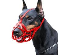 KFGISD, With Strong Plastic Muzzle Basket,Dog Allows Panting,Drinking And Training,Suitable For Outing,Walking And Other Activities,Dog Muzzle Cover(Red,XL)