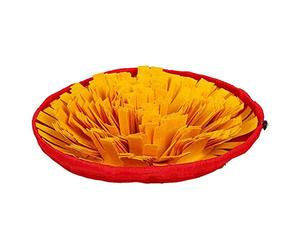 KFGISD, Yellow Washable Training Blanket Interactive Round Sniffing Pad Feeding Mat Piecing Multi Color Dog Toys Chew 1Pcs ，Dog Toys