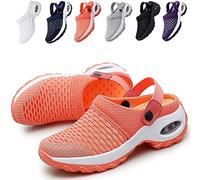 KFGJ Mesh Orthopedic Walking Sandals, Air Cushion Sandals, Shoes Thick Bottom Rocking Women Slip On Walking Mesh Breathable Student Working Sneakers Athletic Road Running Mesh Casual 37 Orange