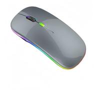 KfHao Connectivity 2.4G USB Its Silent&Slim Design features ultra-quiet clicks for quiet spaces,portable build fits easily in your bag,perfect for on iPads,MacBooks,and PCs (grey luminous,Classic)