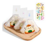 KFHENSOMR 100Pcs Triangle Onigiri Wrappers Cute Pattern Plastic Rice Balls Bags Transparent Food Pouch Easy Tear for Onigiri Rice Ball Nigiri Sushi Onigiri Maker Accessory