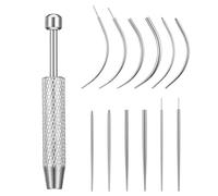 KFHENSOMR 13 Pcs Piercing Taper Tool, Piercing Ball Grabber 16G 18G 20G Straight Curved Needles Insertion Taper Tool Set with Threaded & Threadless Earring Changing Tools for Nose Studs Lip Rings