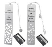 KFHENSOMR 2Pcs Happy Retirement Bookmark, Happy Retirements Enjoy The Next Chapter Gifts Bookmarks with Sunflower Pendant for Women Coworker Employee Friends Teacher Nurse