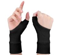 KFHENSOMR 2Pcs Thumb Arthritis Gloves Elastic Nylon Wrist Brace Compression Sleeves Fingerless Glove with Latex Pad Arthritis Tendonitis Carpal Tunnel Rheumatoid Typing Compression Gloves Women Men