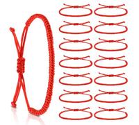 KFHENSOMR 30Pcs Red Bracelet for Women Men Handmade Red String Bracelet Protection Kabbalah Gift for Her Matching Bracelets for Couple as Halloween Gifts Christian Good Luck Braided Jewelry