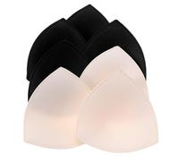 KFHENSOMR 4 Pairs Bra Pad Inserts Bra Pads Sewn Push Up Padded for Sports Bras Cup Removable Bras Inserts Enhancers for Dresses Swimsuits Bikini Cup Black Nude Optional
