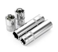 KFHENSOMR 4 Pcs 13mm Socket Set 3/8In Drive, 6 Point Deep & Shallow Socket | 1/4 Inch Deep*2 & Shallow *2 Sock Drive Corrosion Resistance, Compatible with Standard Ratchet Wrenches & Tools Mirror Finish