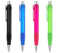 KFHENSOMR 4pcs Big Fat Pens Writing Stability Giant Sized Ink Jumbo Oversize Pens Extra Large Ballpoint Black Fat Ball Point Retractable for Arthritis and Elderly Easy Thick Grip Black (4 Colors)