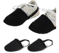 KFHENSOMR 4pcs Bowling Shoe Slider, Bowling Shoes Cover with Elastic Band for Men Women, One Size Adjustable Sole Slide Covers, Shoes Bow-ling Accessories for Playing Ball Dancing (Black