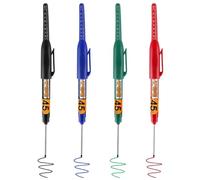 KFHENSOMR 4Pcs Long Nib Marker Head Deep Hole Pens, Permanent Colorful Multi Purpose Carpenter Deep Reach Markers Waterproof Carpenter Pen for Bathroom Woodworking Decoration