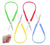 KFHENSOMR 4Pcs Mini Loop Scissors 14cm Spring Scissors Colorful Handle