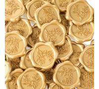 KFHENSOMR 50Pcs Wax Seal Stickers 1.18inch Wedding Envelope Stamp Stickers | Eucalyptus, Invitation Gift Wrapping, Party, Christmas, Scrapbooking, Valentine's Day, Self-Adhesive Stickers