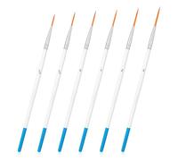 KFHENSOMR 6 Pcs Script Liner Paintbrush, Highly Flexible Small Detail Paint Brushes, Fine Point Tip Pinstriping Brush for Acrylic, Watercolor, Oil, Gouache, Nail, Drawing, Face Painting (Blue)
