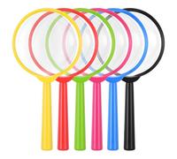 KFHENSOMR 6Pcs Magnifying Glasses Plastic Magnifier Colorful Hand Lens 5X Mini Magnifying Glass for Science Class Reading Outdoor Observation Party Favor (6 Colors)