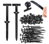 KFHENSOMR 70 Pcs Nylon Cable Ties Universal Cable Tie Buckle Heavy Duty Self-Locking Nylon Zip Ties Holder with Pin & Button Design Tie Wraps Fasteners for Car Fender Trunk Repair Wire Bundling