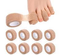 KFHENSOMR 8 Rolls Big Toe Protectors Bandages, 1 inch Self Adhesive Toe Covers Tape Guards, Broken Little Toenail Protector Cushions for Women Men Pain Relief Thumb Finger Wrist Ankle