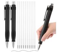 KFHENSOMR Big Fat Pens 12 Pcs Easy Thick Grip Giant Pen Oversized Weighted Pen Black Fat Ballpoint Enhanced Writing Stability for Arthritis & Hand Tremors (2 Pens 10 Refills)