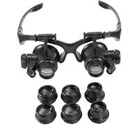 KFHJSNN Magnifying Glasses Headband Magnifier 10X, 15X, 20X, 25X Magnification, Adjustable LED Light Magnifier Jewellery Watch Repair Magnifying Glass Tool Prosperous