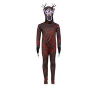 KFIOBQJ Kids Halloween Costumes for Boys 99-Nights Deer Monster Forest Game Scary Cosplay Costume Fancy Dress Up Terror Game Outfit (Brown, 11-12 Years)